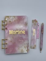 Couverture de cahier, marque-page et stylo personnalisés