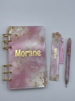 Couverture de cahier, marque-page et stylo personnalisés