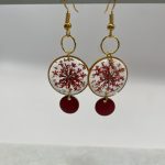 boucles d'oreilles fleur pressé