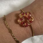 Bracelet ajustable avec fleur ou donut coloré